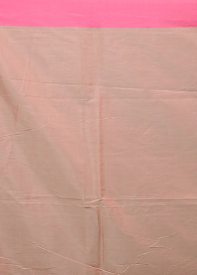 Peach Kora Silk Saree With Blouse Piece