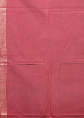 Pink Kora Silk Saree With Blouse Piece
