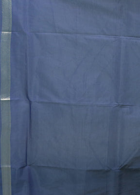 Blue Kora Silk Saree With Blouse Piece