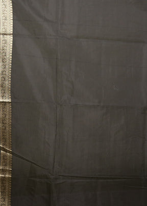 Black Kora Silk Saree With Blouse Piece