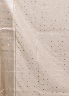 White Katan Silk Saree With Blouse Piece