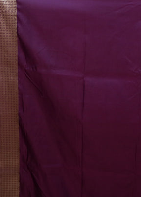 Purple Katan Silk Saree With Blouse Piece