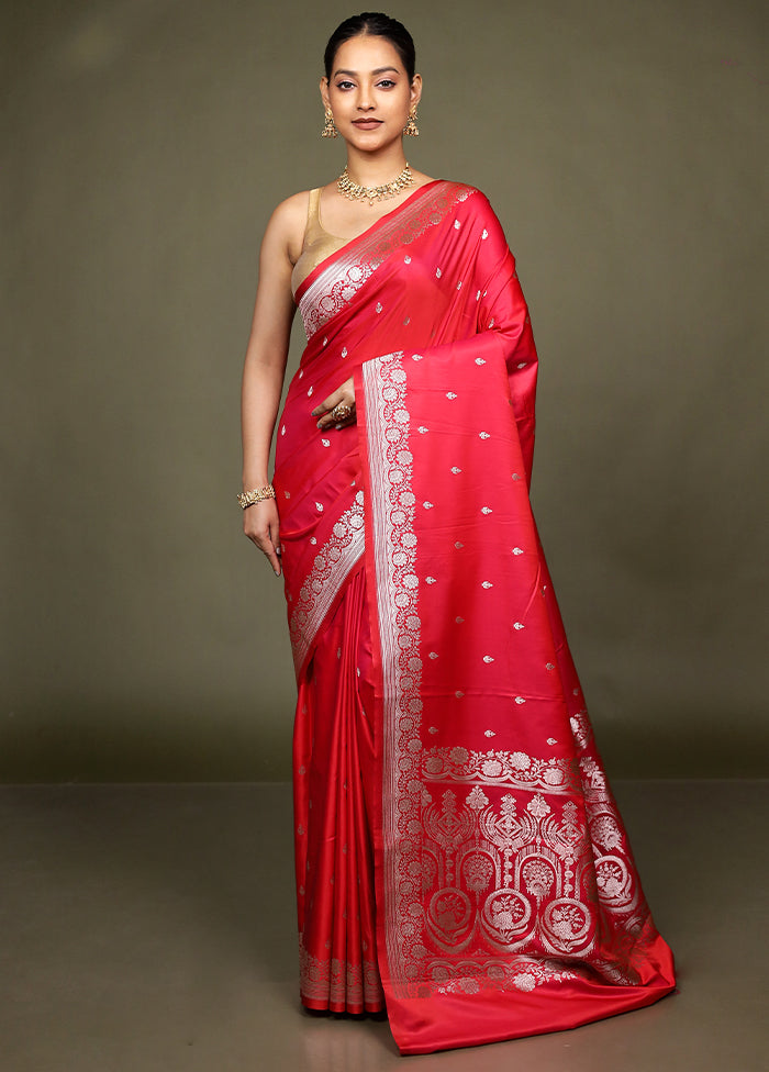 Pink Katan Silk Saree With Blouse Piece