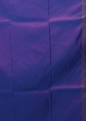 Blue Katan Silk Saree With Blouse Piece