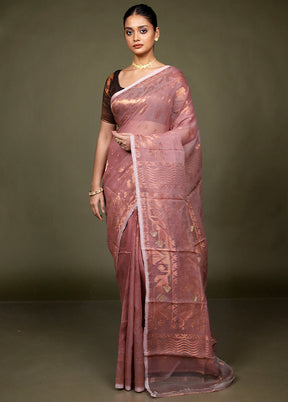 Grey Tant Jamdani Saree Without Blouse Piece