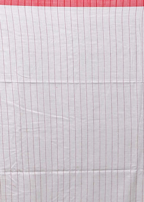White Matka Silk Saree With Blouse Piece