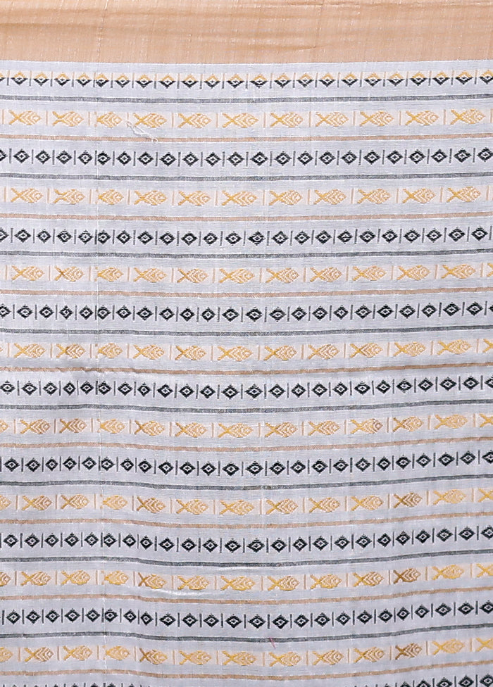 White Matka Silk Saree With Blouse Piece