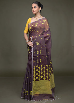 Maroon Matka Silk Saree With Blouse Piece