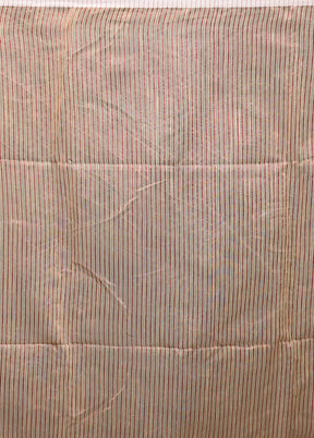 Cream Matka Silk Saree With Blouse Piece