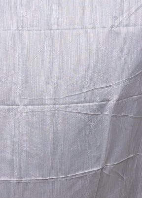 White Matka Silk Saree With Blouse Piece