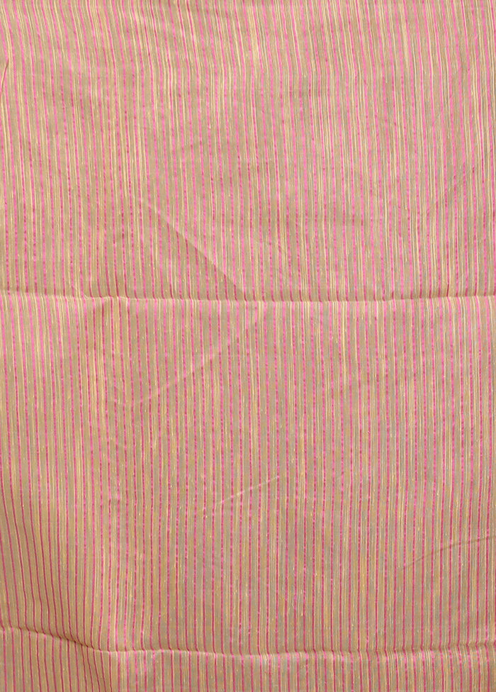 Cream Matka Silk Saree With Blouse Piece