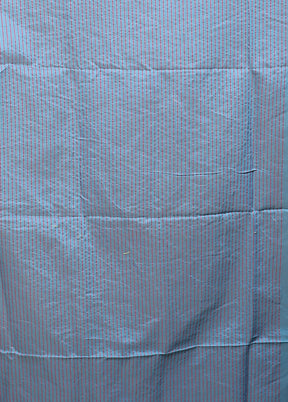 Blue Matka Silk Saree With Blouse Piece