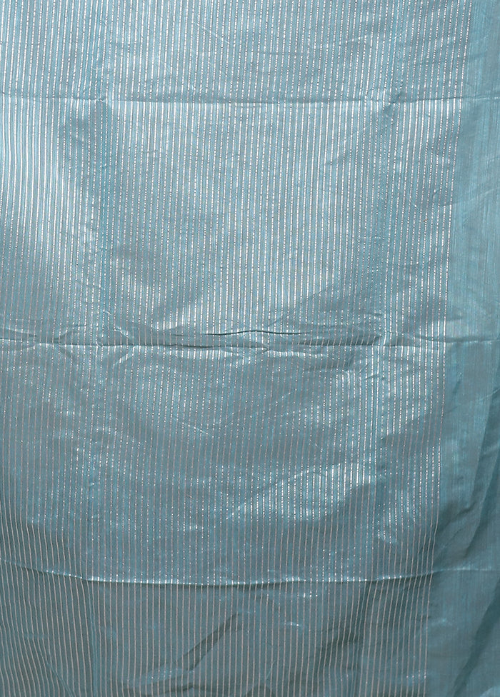 Blue Matka Silk Saree With Blouse Piece