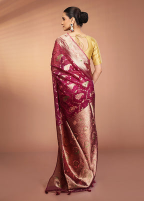 Purple Organza Saree With Blouse Piece