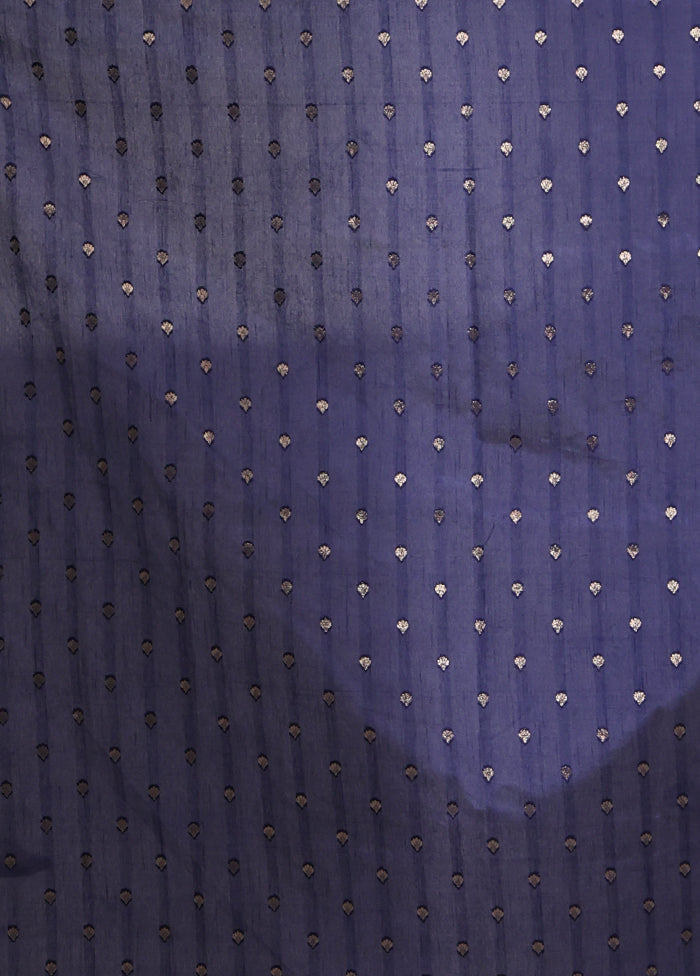 Blue Organza Saree With Blouse Piece