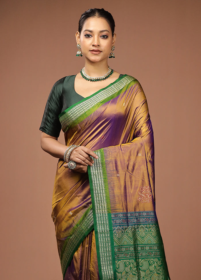 Pink Handloom Bomkai Pure Silk Saree With Blouse Piece