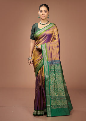 Pink Handloom Bomkai Pure Silk Saree With Blouse Piece