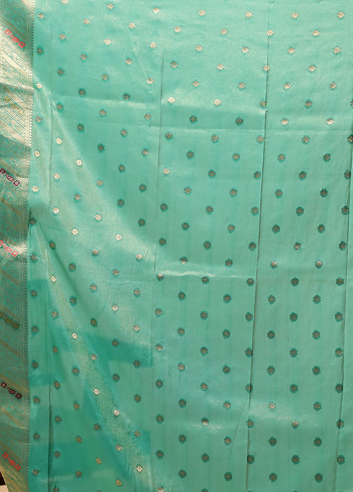 Green Dupion Silk Saree With Blouse Piece