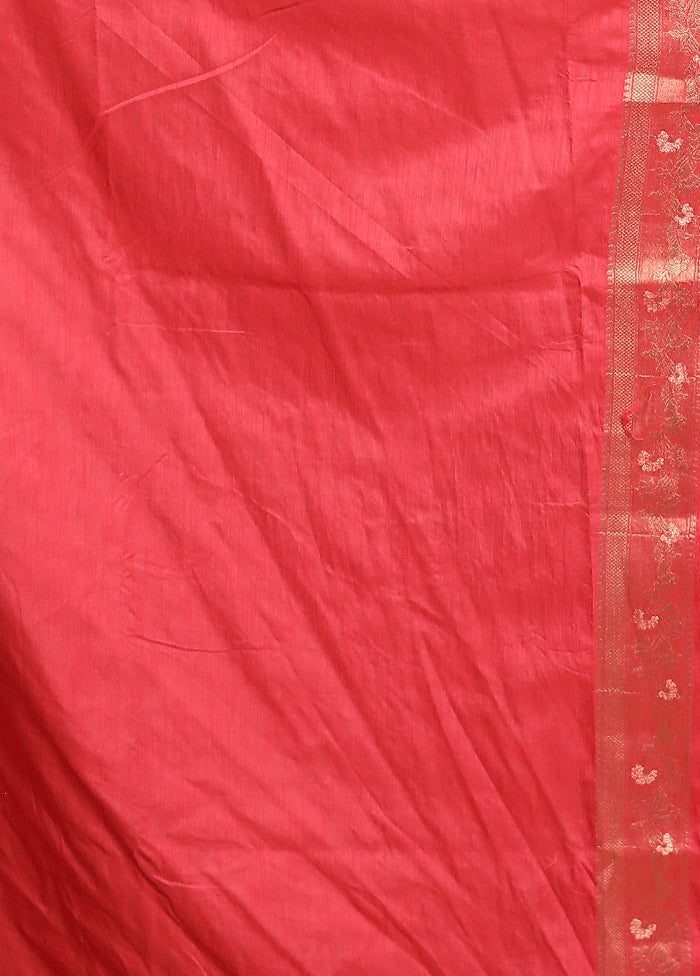 Pink Dupion Silk Saree With Blouse Piece