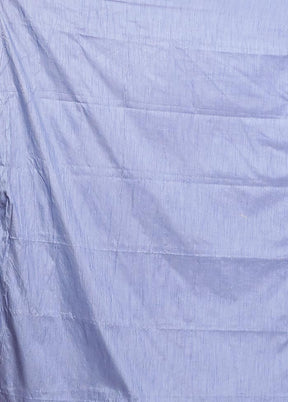 Blue Dupion Silk Saree With Blouse Piece