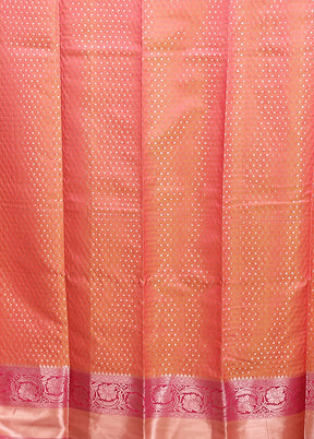 Pink Dupion Silk Saree With Blouse Piece