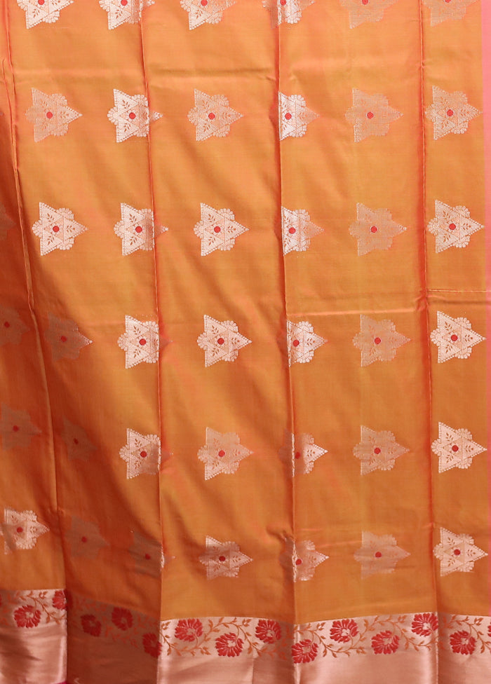 Pink Dupion Silk Saree With Blouse Piece