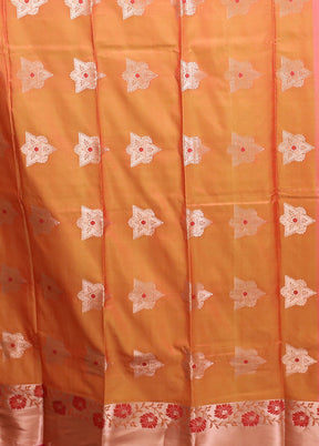 Pink Dupion Silk Saree With Blouse Piece