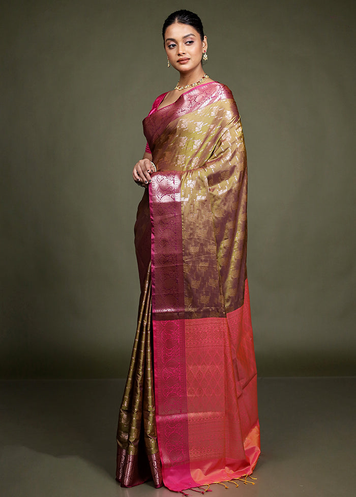 Cream Dupion Silk Saree With Blouse Piece