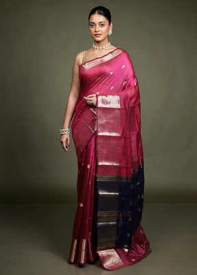 Pink Cotton Saree With Blouse Piece