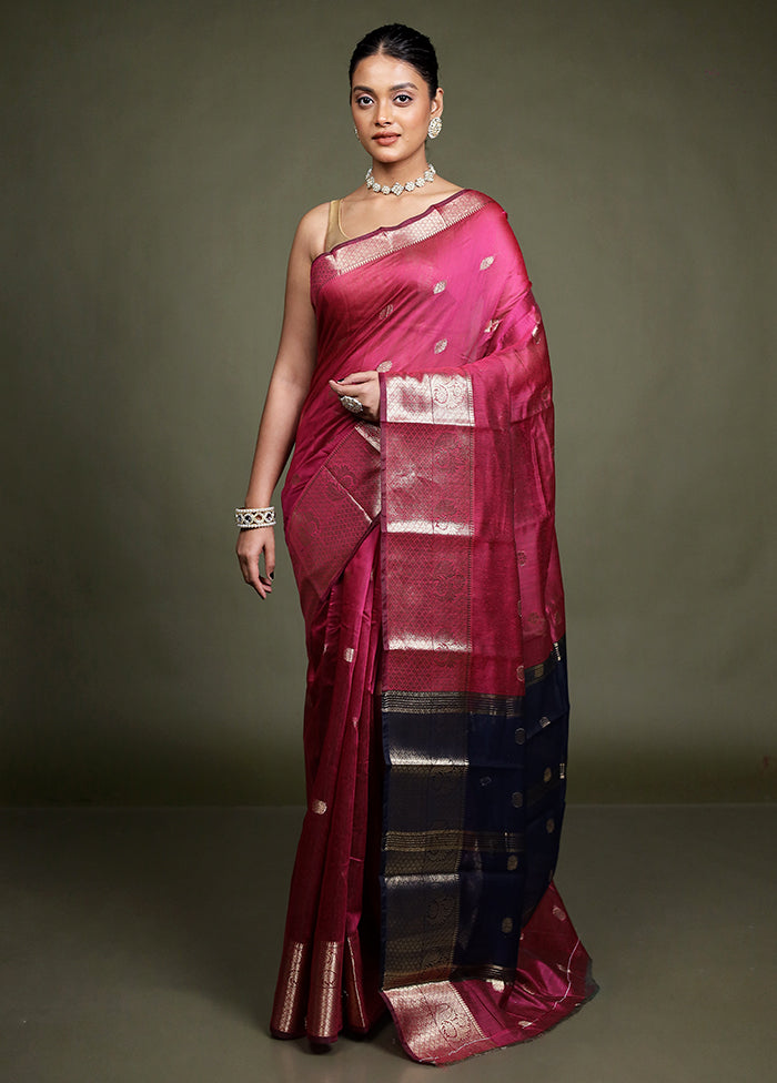 Pink Cotton Saree With Blouse Piece
