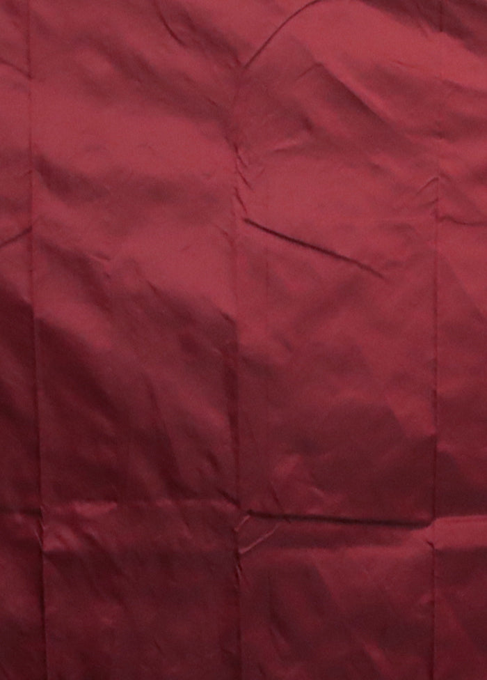 Maroon Kanjivaram Silk Saree With Blouse Piece