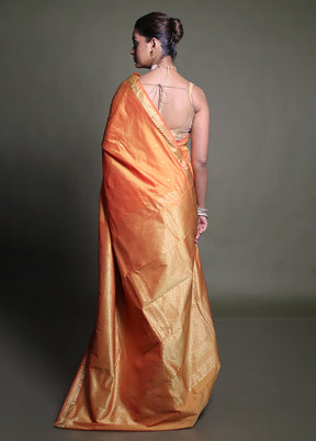 Yellow Kanjivaram Silk Saree With Blouse Piece