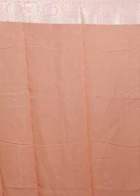 Pink Kora Silk Saree With Blouse Piece