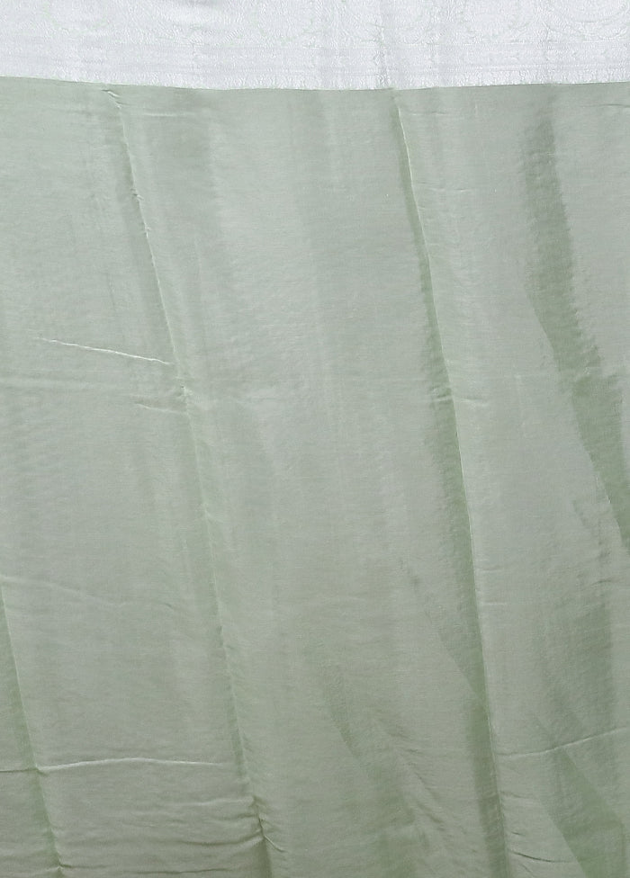 Green Kora Silk Saree With Blouse Piece