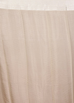 Cream Kora Silk Saree With Blouse Piece