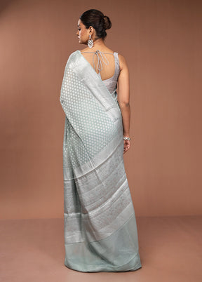 Green Kora Silk Saree With Blouse Piece