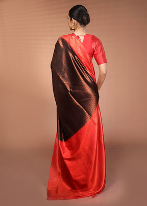 Black Dupion Silk Saree With Blouse Piece