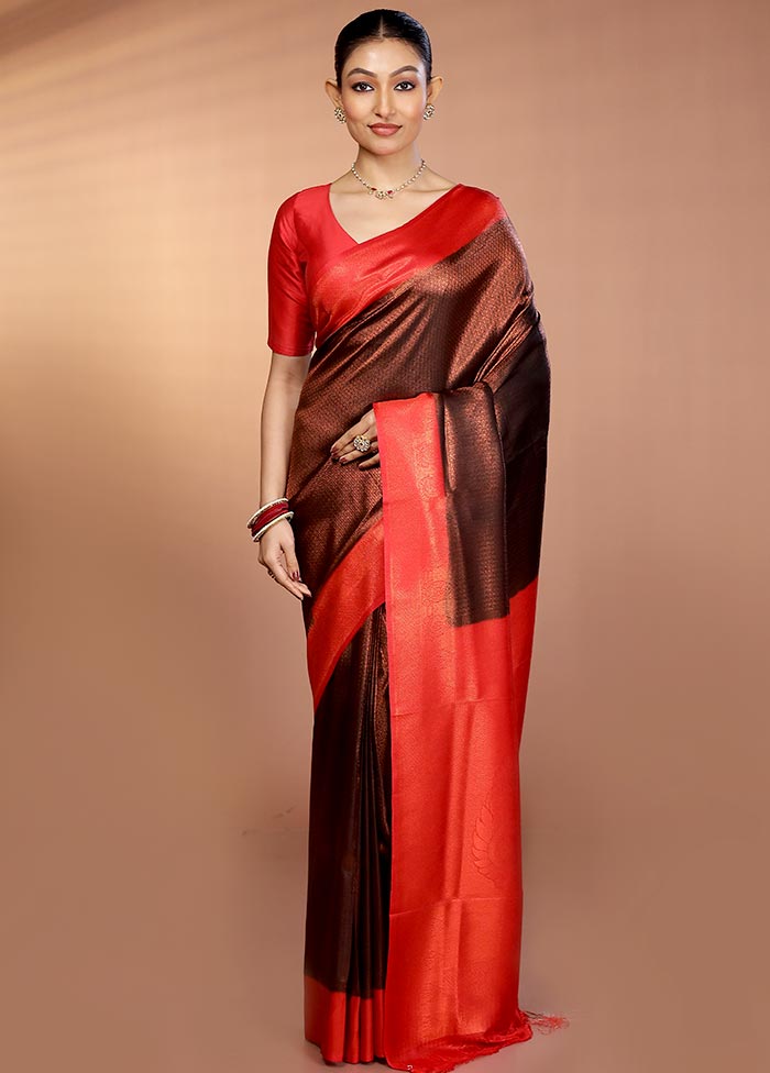 Black Dupion Silk Saree With Blouse Piece