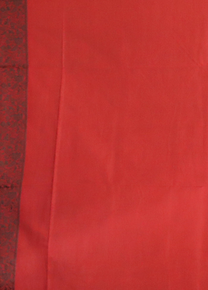 Red Dupion Silk Saree With Blouse Piece