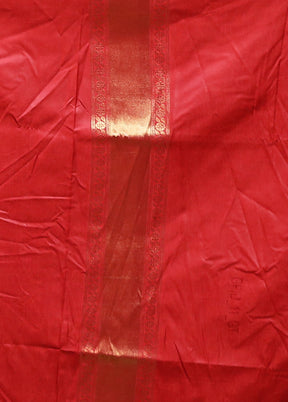 Red Dupion Silk Saree With Blouse Piece