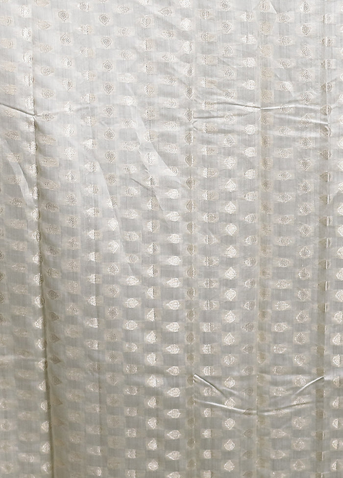 Cream Handloom Dupion Pure Silk Saree With Blouse Piece
