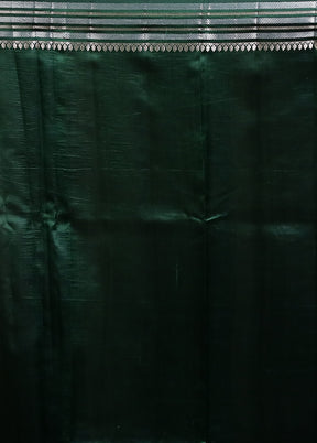 Green Handloom Dupion Pure Silk Saree With Blouse Piece