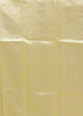 Cream Handloom Dupion Pure Silk Saree With Blouse Piece