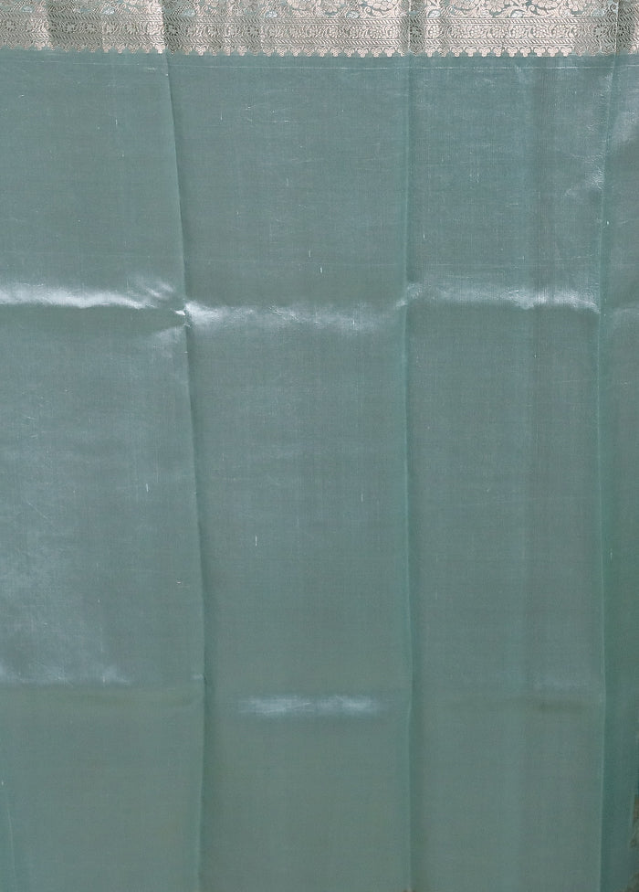 Blue Handloom Dupion Pure Silk Saree With Blouse Piece