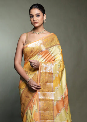 Multicolor Handloom Dupion Pure Silk Saree With Blouse Piece