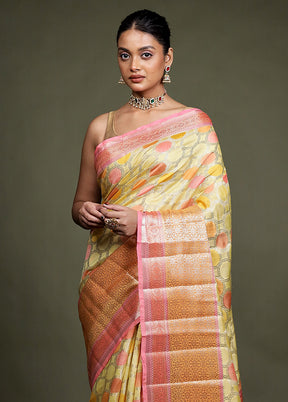 Multicolor Handloom Dupion Pure Silk Saree With Blouse Piece