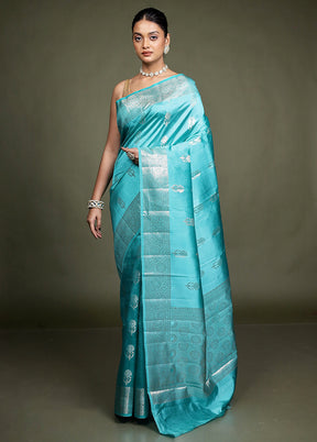 Green Handloom Dupion Pure Silk Saree With Blouse Piece