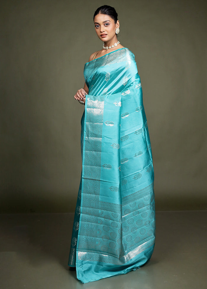 Green Handloom Dupion Pure Silk Saree With Blouse Piece