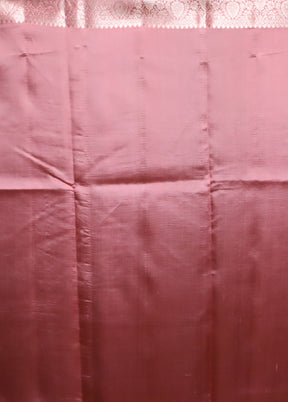 Pink Handloom Dupion Pure Silk Saree With Blouse Piece