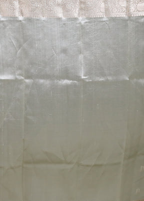 Cream Handloom Dupion Pure Silk Saree With Blouse Piece